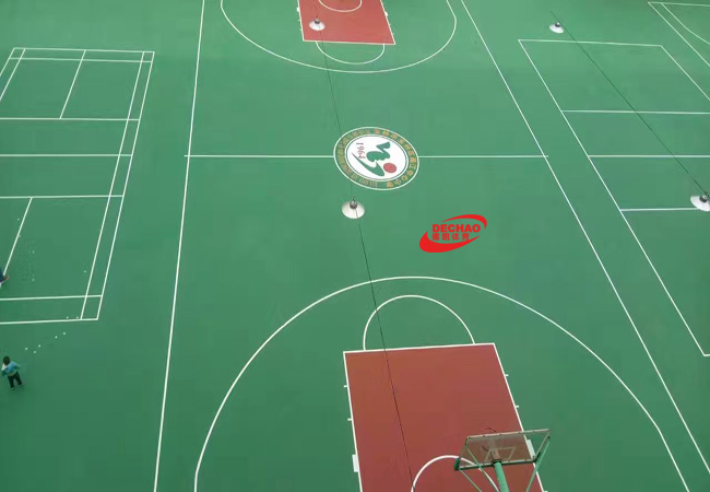 廣西玉林一中心小學(xué)1580平方丙烯酸球場(chǎng)完工!