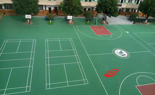 廣西玉林一中心小學(xué)1580平方丙烯酸球場(chǎng)完工!
