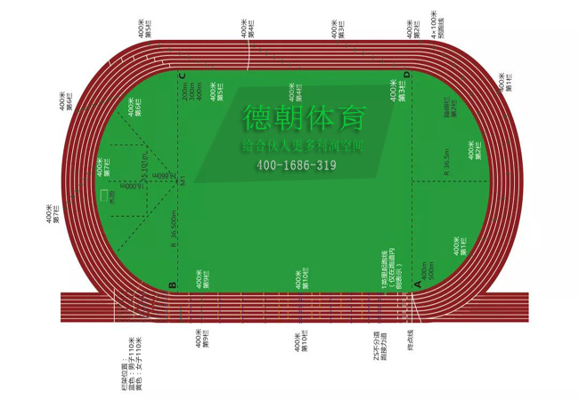 400米環(huán)形塑膠跑道