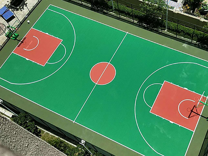 汕頭小區(qū)丙烯酸室外籃球場案例
